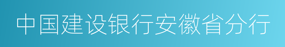 中国建设银行安徽省分行的同义词