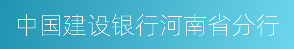 中国建设银行河南省分行的同义词