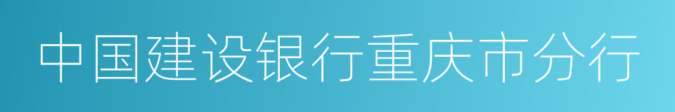 中国建设银行重庆市分行的同义词