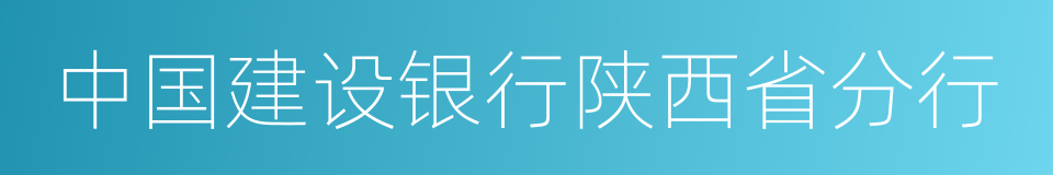 中国建设银行陕西省分行的同义词