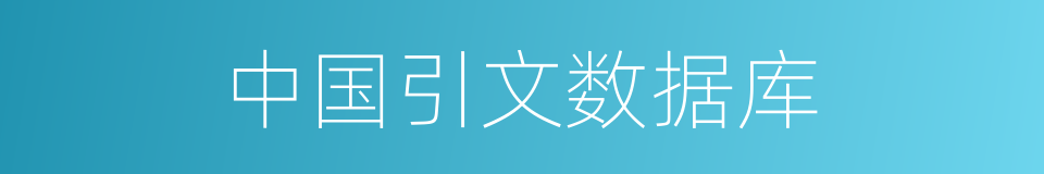 中国引文数据库的同义词