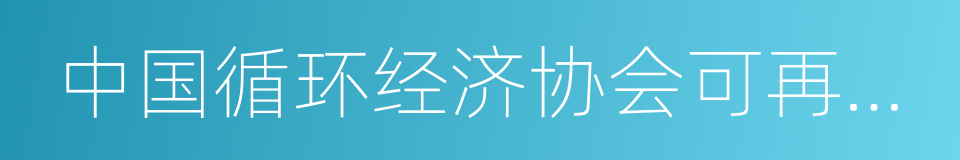 中国循环经济协会可再生能源专业委员会的同义词