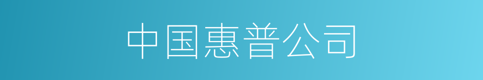 中国惠普公司的同义词