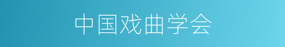 中国戏曲学会的同义词