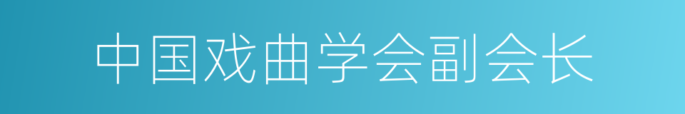 中国戏曲学会副会长的同义词