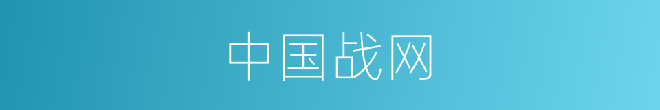 中国战网的同义词