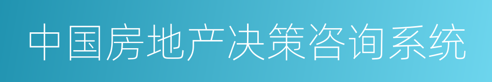 中国房地产决策咨询系统的同义词