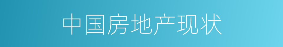 中国房地产现状的同义词