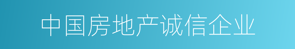 中国房地产诚信企业的同义词