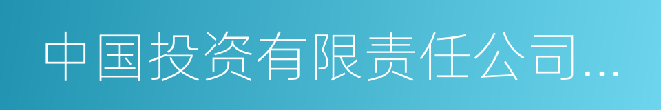 中国投资有限责任公司监事长的同义词