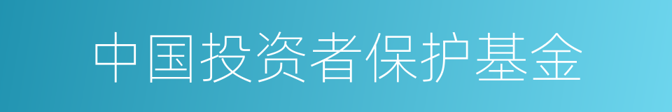 中国投资者保护基金的同义词