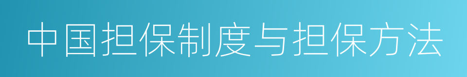 中国担保制度与担保方法的同义词