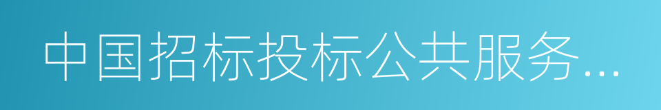 中国招标投标公共服务平台的同义词