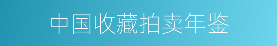 中国收藏拍卖年鉴的同义词