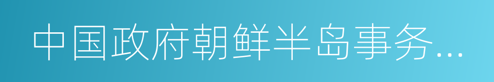 中国政府朝鲜半岛事务特别代表的同义词