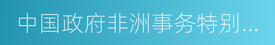 中国政府非洲事务特别代表的同义词