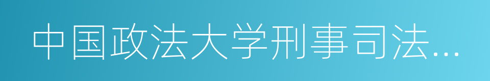 中国政法大学刑事司法学院的同义词