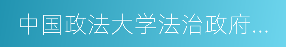 中国政法大学法治政府研究院的同义词