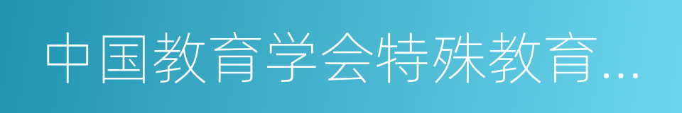 中国教育学会特殊教育分会的同义词