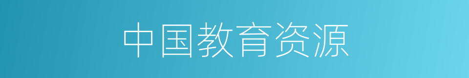 中国教育资源的同义词