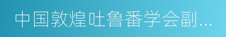 中国敦煌吐鲁番学会副会长的同义词