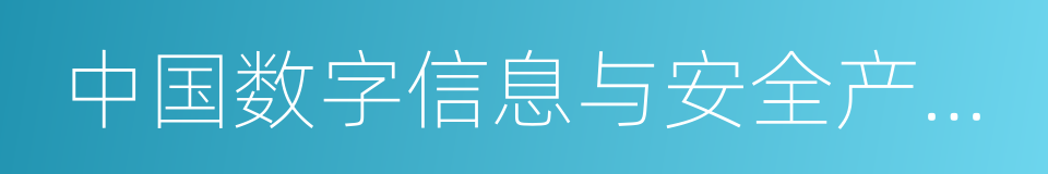 中国数字信息与安全产业联盟的同义词