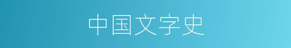 中国文字史的同义词