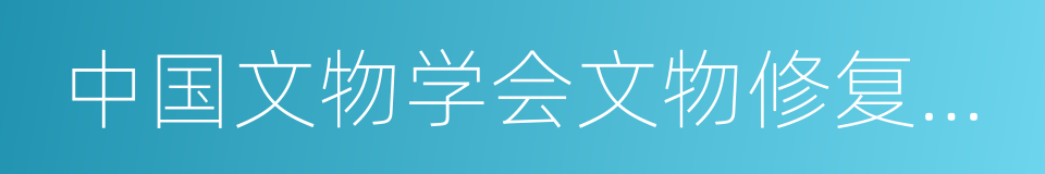 中国文物学会文物修复专业委员会的同义词