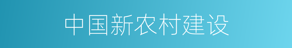 中国新农村建设的同义词