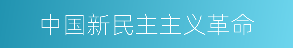 中国新民主主义革命的同义词