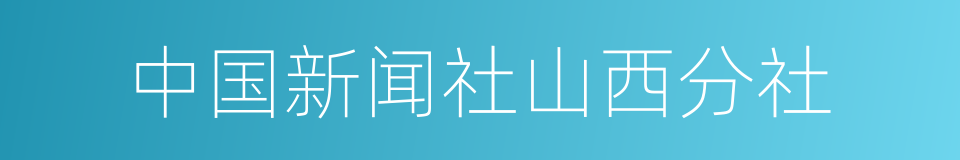 中国新闻社山西分社的意思