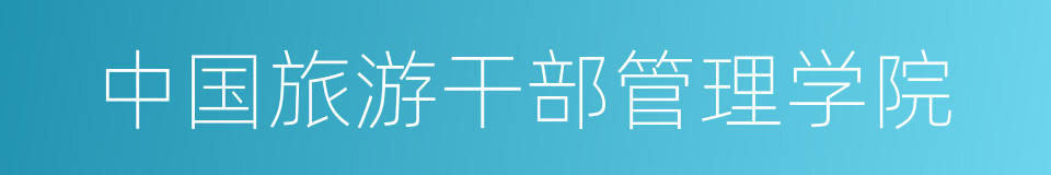 中国旅游干部管理学院的同义词