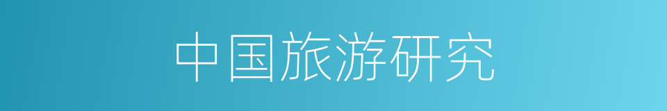 中国旅游研究的同义词
