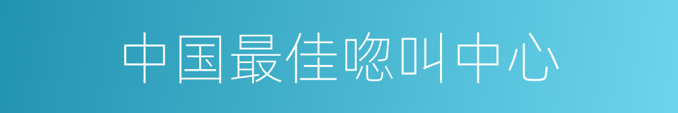中国最佳唿叫中心的同義詞