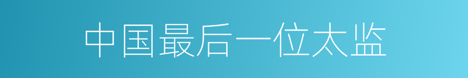 中国最后一位太监的同义词