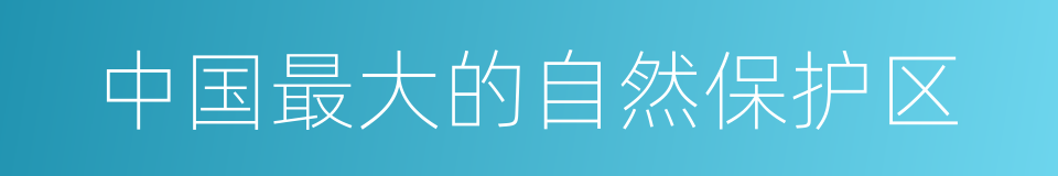中国最大的自然保护区的同义词