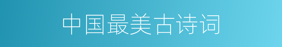 中国最美古诗词的同义词