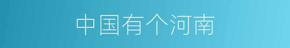 中国有个河南的同义词