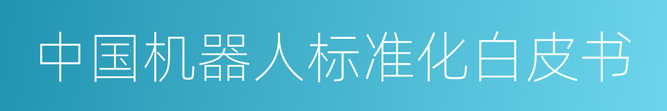 中国机器人标准化白皮书的同义词