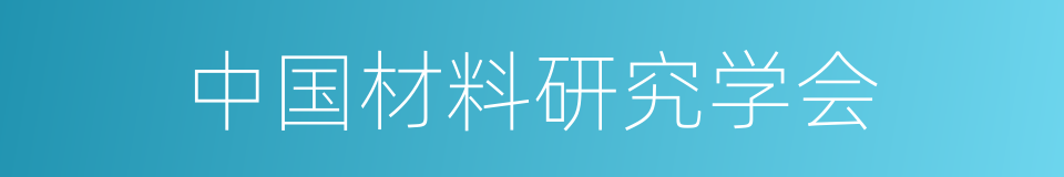 中国材料研究学会的同义词