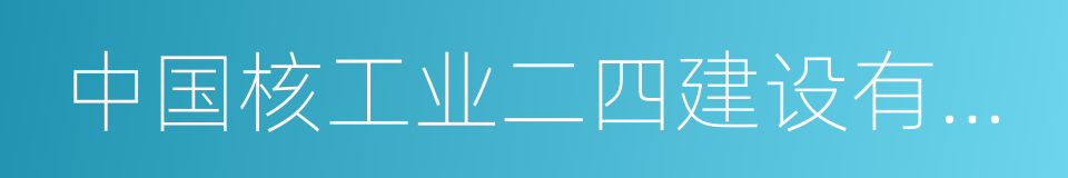 中国核工业二四建设有限公司的同义词