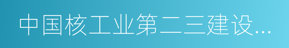 中国核工业第二三建设公司的同义词