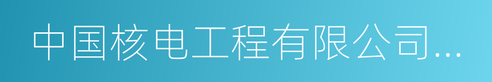 中国核电工程有限公司郑州分公司的同义词