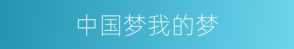 中国梦我的梦的同义词