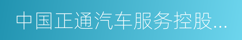 中国正通汽车服务控股有限公司的同义词