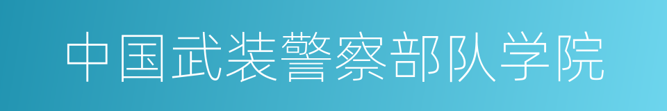 中国武装警察部队学院的同义词