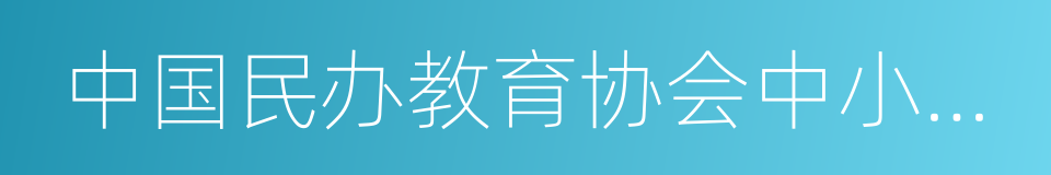 中国民办教育协会中小学专业委员会的同义词