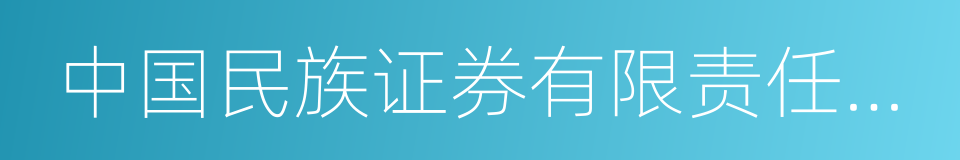 中国民族证券有限责任公司的同义词