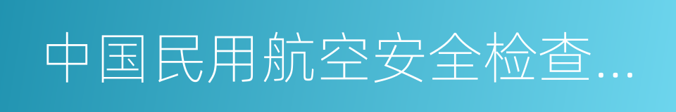 中国民用航空安全检查规则的同义词