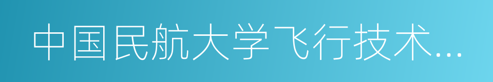 中国民航大学飞行技术学院的同义词